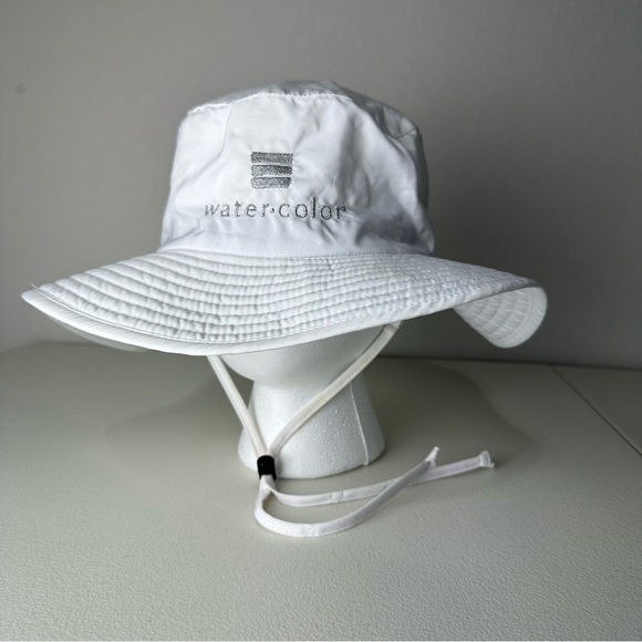 VimHue Women’s Watercolor White Adjustable Chin Strap Beach Sun Pony Hat - Picture 1 of 5